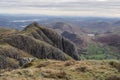 Loft Crag from Pike of Stickle with Blea Tarn, Langdale Pikes, Lake District Royalty Free Stock Photo