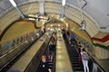 View to a long escalator in a London subway station