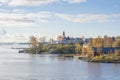 View to Luoto Klippan island and coastal part of Helsinki in autumn