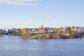 View to Luoto Klippan island and coastal part of Helsinki in autumn