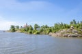 View to Luoto Klippan island, coastal part of Helsinki and Gulf of Finland in summer, Finland