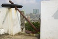 View to the Macau city skyline from the fortress of Our Lady of the Mount of St. Paul in Macau, China.