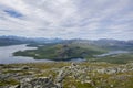 View to Malla Strict Nature Reserve, Lake Kilpisjarvi from Saana, Kilpisjarvi, Lapland, Finland Royalty Free Stock Photo