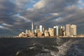 View to Manhattan from water. NY, USA Royalty Free Stock Photo