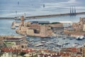 View to Marseille port, France. Royalty Free Stock Photo