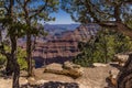 A view to Mather Point on the South Rim of the Grand Canyon, Arizona Royalty Free Stock Photo