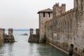 View to the medieval Rocca Scaligera castle in Sirmione town on Garda lake