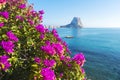 View to Mediterranean Sea, famous Rock Penon de Ifach in Calp, Valencia province, Costa Blanca, Spain