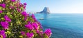 View to Mediterranean Sea, famous Rock Penon de Ifach in Calp, Valencia province, Costa Blanca, Spain