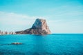 View to Mediterranean Sea, Ifach rock and Calpe city in Costa Blanca, Spain Royalty Free Stock Photo