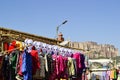 Woman mannequins with Indian cloth on the street market Royalty Free Stock Photo