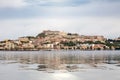 view to Milazzo Sicily Italy with castle from sea Royalty Free Stock Photo