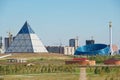 View to the modern architecture buildings in Astana, Kazakhstan. Royalty Free Stock Photo