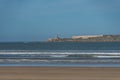 View to Mogador island from Essaouira sand city beach