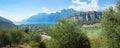 view to Monte Brione and Torbole, lake Gardasee, andscape Trentino, near Riva del Garda