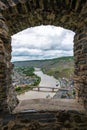 View to Mosel river and Bernkastel-Kues from castle window, Germany Royalty Free Stock Photo