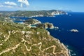 View to mountains, bay and beach at Corfu island Royalty Free Stock Photo