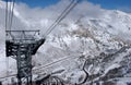 View to the Mountains from Snowbird ski resort in Utah, USA Royalty Free Stock Photo