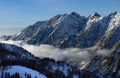 View to the Mountains from Snowbird ski resort in Utah, USA Royalty Free Stock Photo