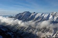 View to the Mountains from Snowbird ski resort in Utah, USA Royalty Free Stock Photo