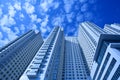 View to new dwelling house against blue sky Royalty Free Stock Photo