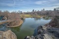 View to New York cityscape from Belvedere castle, Central Park Royalty Free Stock Photo