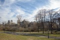 View to New York cityscape from Belvedere castle, Central Park Royalty Free Stock Photo