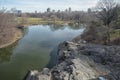 View to New York cityscape from Belvedere castle, Central Park Royalty Free Stock Photo