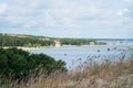 A view to Nida pier from dunes at Curonian spit.