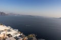 View to oia, santorini, greece at sunset. Royalty Free Stock Photo