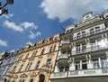 View to old colorful buildings in Karlovy Vary, Czech Republic Royalty Free Stock Photo