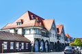 View to old historic train station of Leverkusen, Germany