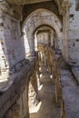 View to old roman walls at arena in Arles