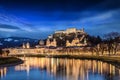 View to the old town and the fortress of Salzburg, Austria Royalty Free Stock Photo