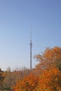 Ostankino TV and radio tower in Autumn. Moscow