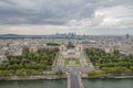 View to The Palais de Chaillot and Trocadero Gardens from The Eiffel Tower, Paris, France Royalty Free Stock Photo