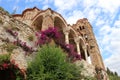 View to Pantanassa Monastery in ancient abandoned city Mystras, Peloponnese, Greece