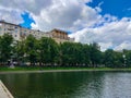 View to the Patriarch pond in Moscow, Russia