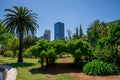 A view to Perth City from Government House landscaped gardens Royalty Free Stock Photo