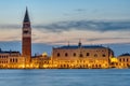 View to Piazza San Marco in Venice after sunset Royalty Free Stock Photo