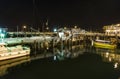 View to pier with station of Whale watch center in Monterey by n Royalty Free Stock Photo