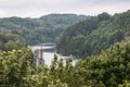 View to Pilskalna lake with surrounding forest from view tower in Korneti Royalty Free Stock Photo