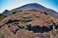 View to the Plaine des Sables at 2260 m above sea level near Piton de la Fournaise volcano at La Reunion island. Royalty Free Stock Photo