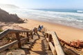 View to Praia do Amado, Beach and Surfer spot near Sagres and Lagos, Costa Vicentina Algarve Portugal Royalty Free Stock Photo