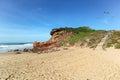 View to Praia do Amado, Beach and Surfer spot near Sagres and Lagos, Costa Vicentina Algarve Portugal Royalty Free Stock Photo