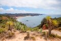 view to Praia do Amado, sandy beach Algarve Portugal, mediterranean landscape Royalty Free Stock Photo