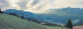 view to Prattigau valley above Pany tourist resort, switzerland Royalty Free Stock Photo