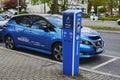 View to a public charging station for environmentally friendly cars with electric drives