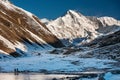 View to Pumori mount in Gokyo valley in Everest region, Nepal Royalty Free Stock Photo