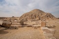 View to pyramid of Unas from archeological remain in the Saqqara necropolis, Egypt Royalty Free Stock Photo